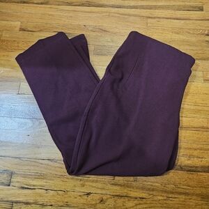 Chico's Maroon Pull On Elastic Straight Comfort Office Pants Size 2.5 14 Petite